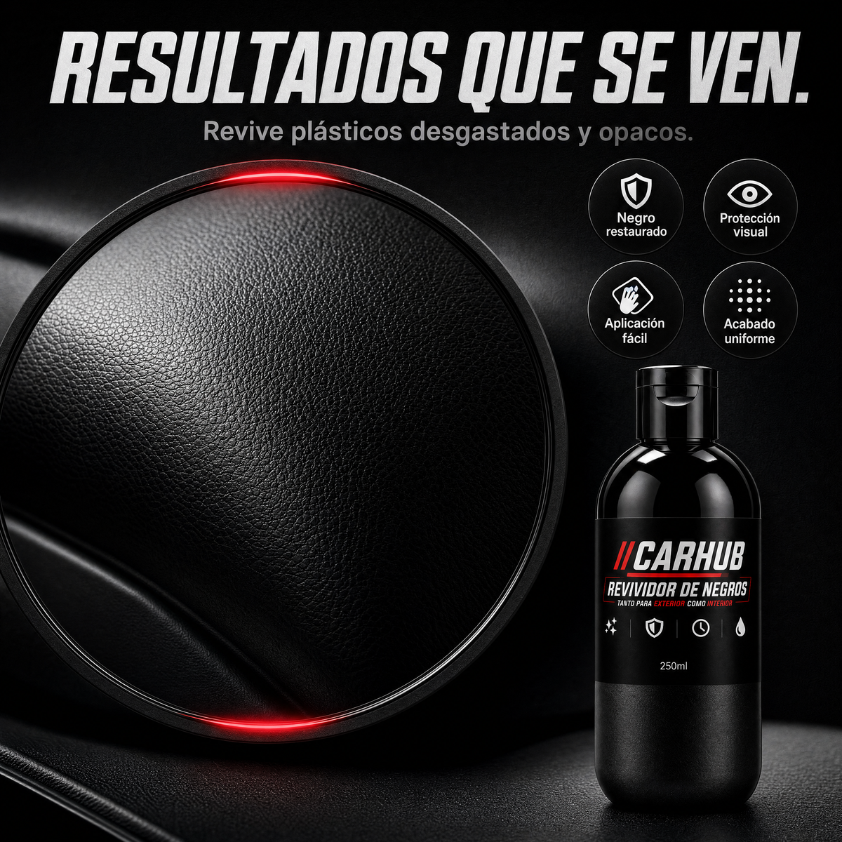Kit "Efecto Nuevo": Restaurador de Plásticos CarHub + Aplicador GRATIS — imagen 5 de 7