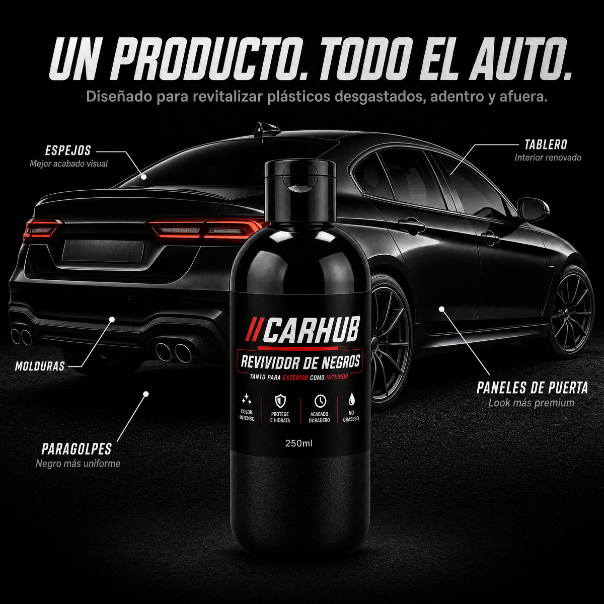 Kit "Efecto Nuevo": Restaurador de Plásticos CarHub + Aplicador GRATIS — imagen 6 de 7