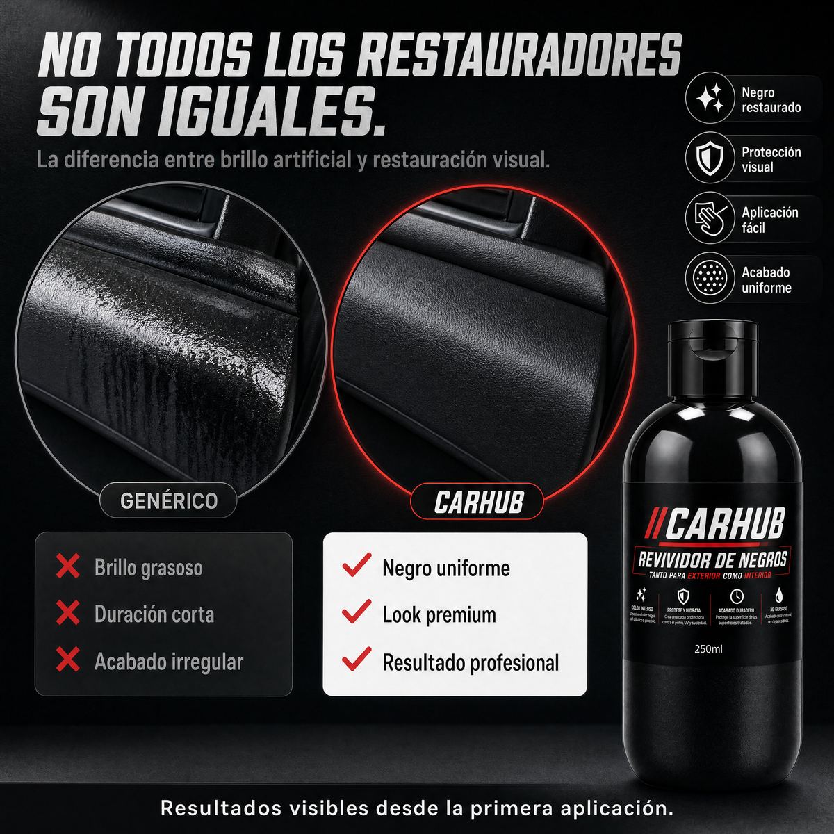 Kit "Efecto Nuevo": Restaurador de Plásticos CarHub + Aplicador GRATIS — imagen 7 de 7