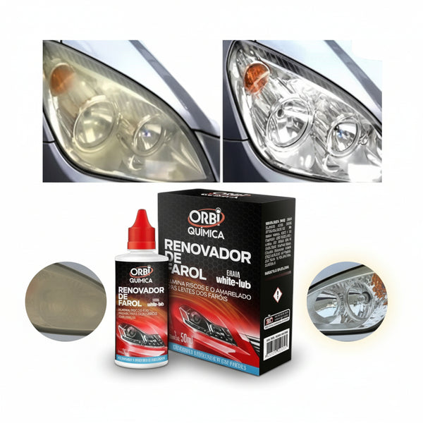 Renovador de Faros – Elimina Amarelado y Opacidad – Restaura Brillo Original | Toalla De Microfibra Gruesa Regalo
